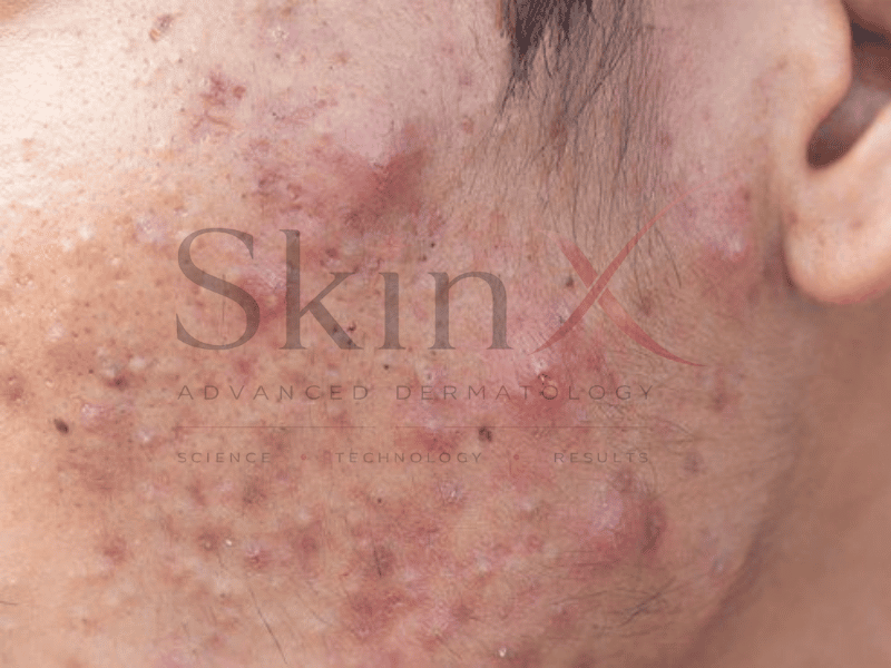 Mụn viêm khiến da bị tổn thương khá nặng và dễ thành sẹo 